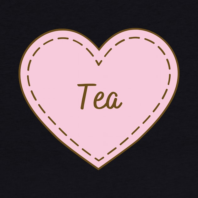 I Love Tea Simple Heart Design by Word Minimalism